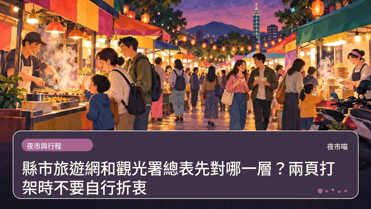 縣市旅遊網和觀光署總表先對哪一層?兩頁打架時不要自行折衷主題插畫