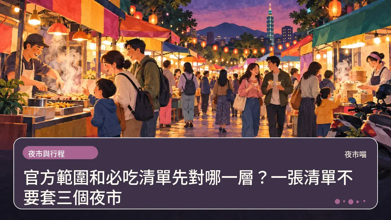 官方範圍和必吃清單先對哪一層?一張清單不要套三個夜市主題插畫